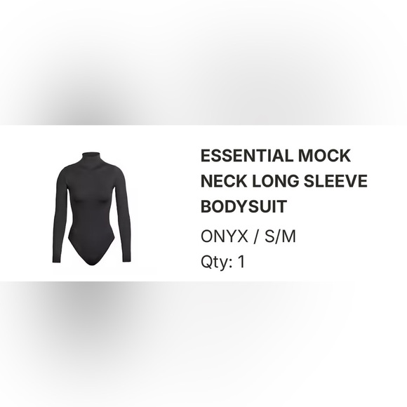 SKIMS Black Long Sleeve Bodysuit Mock Turtleneck - Picture 2 of 2